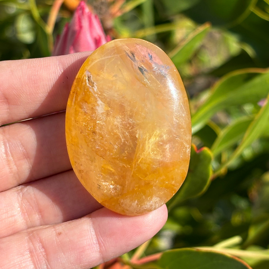 Golden Healer Hematoid Quartz Palm Stone