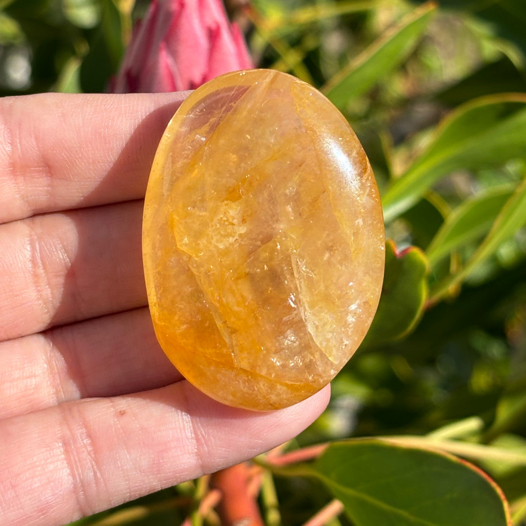 Golden Healer Hematoid Quartz Palm Stone
