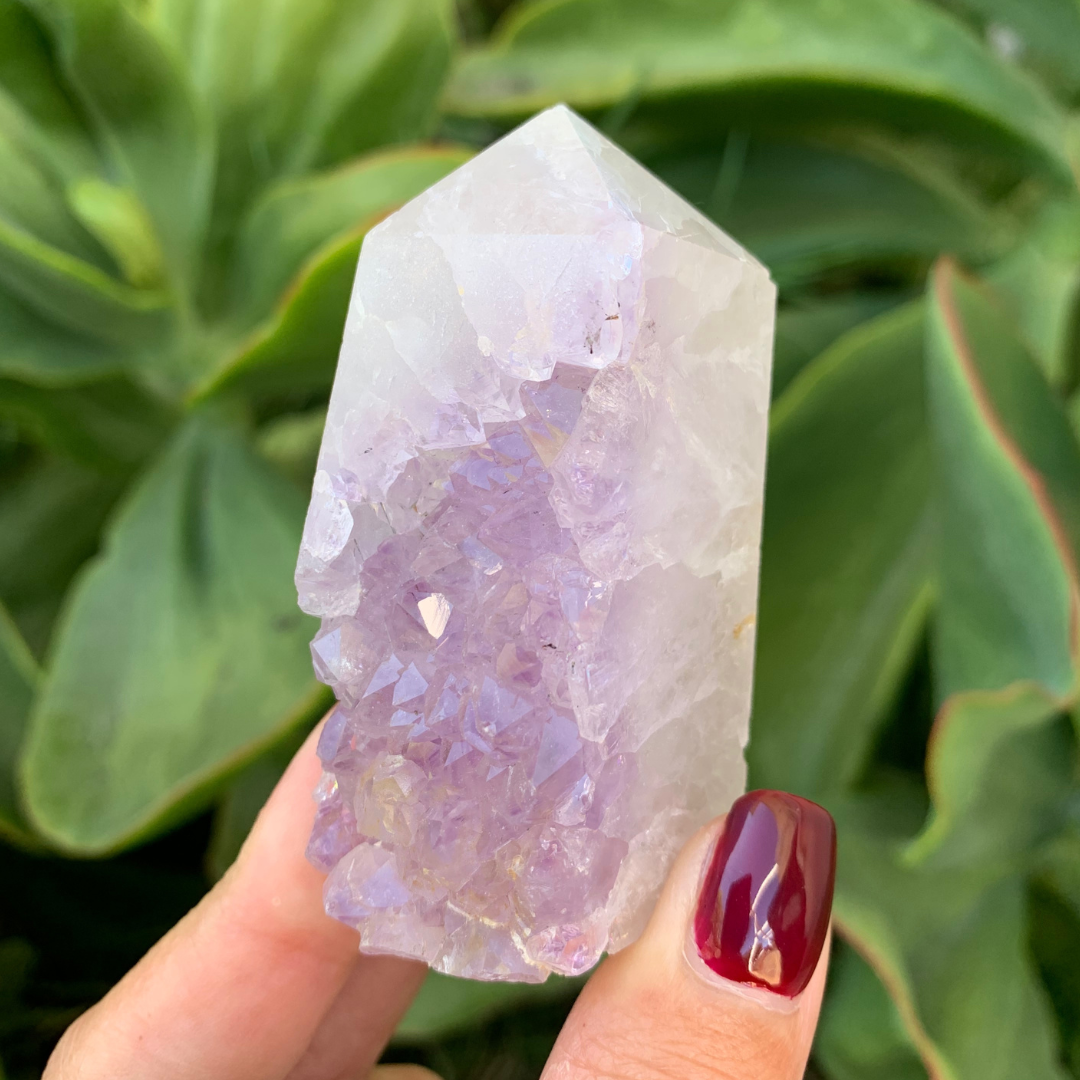 Lilac Amethyst Geode Tower