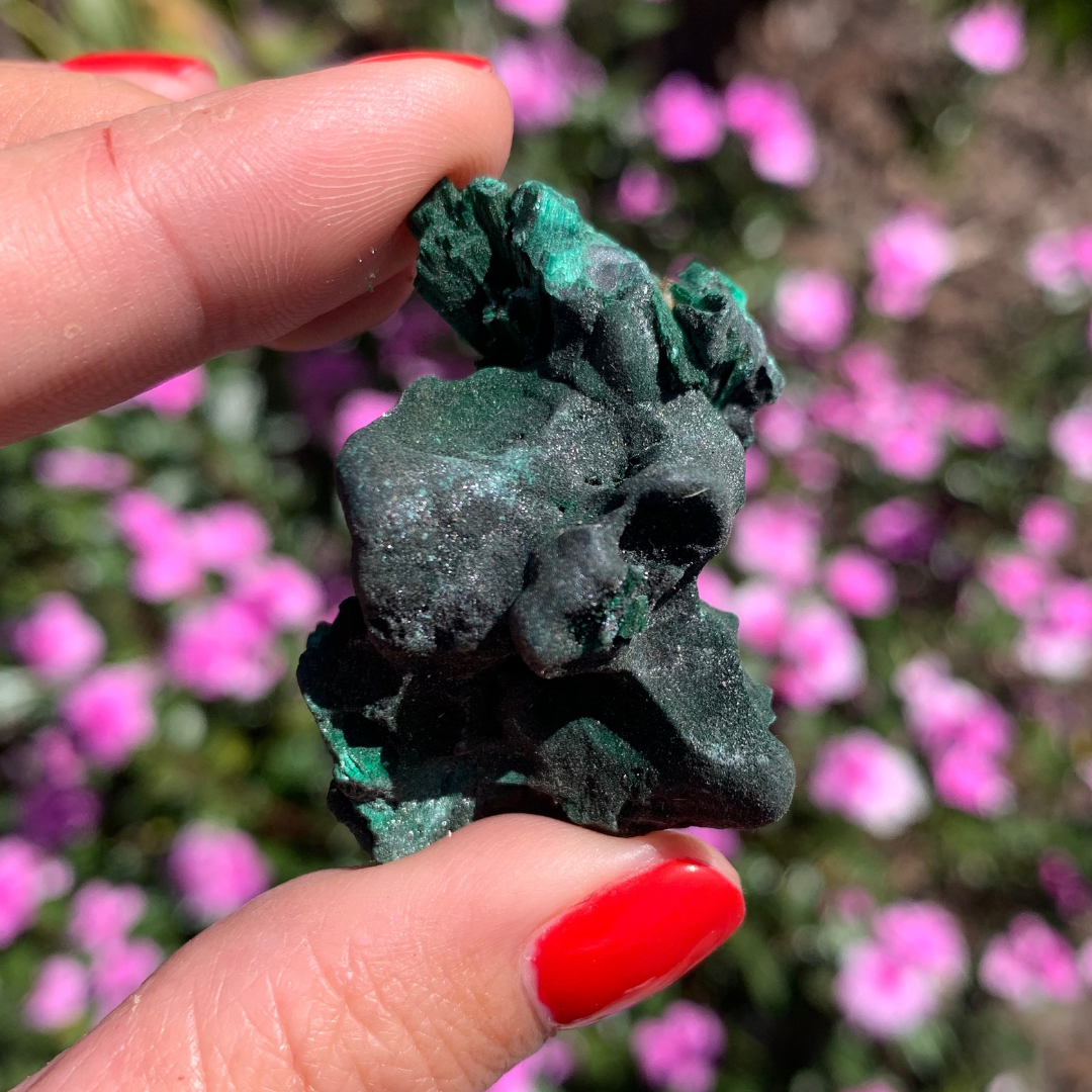 Natural Fibrous Velvet Malachite Specimen