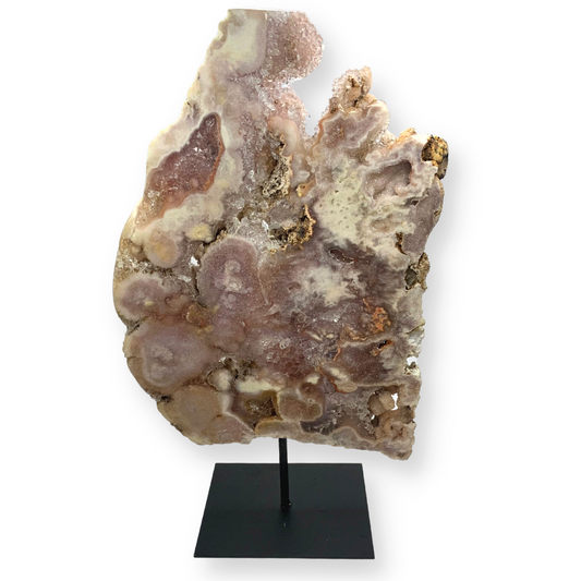 Pink Amethyst Slab on Stand - Statement Piece
