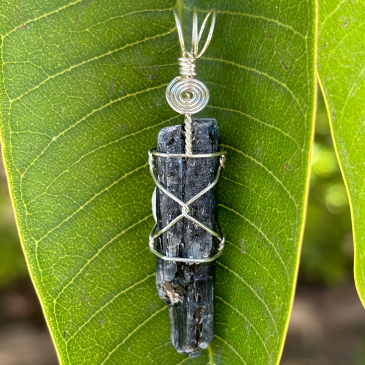 Blue Kyanite Wrapped Pendant