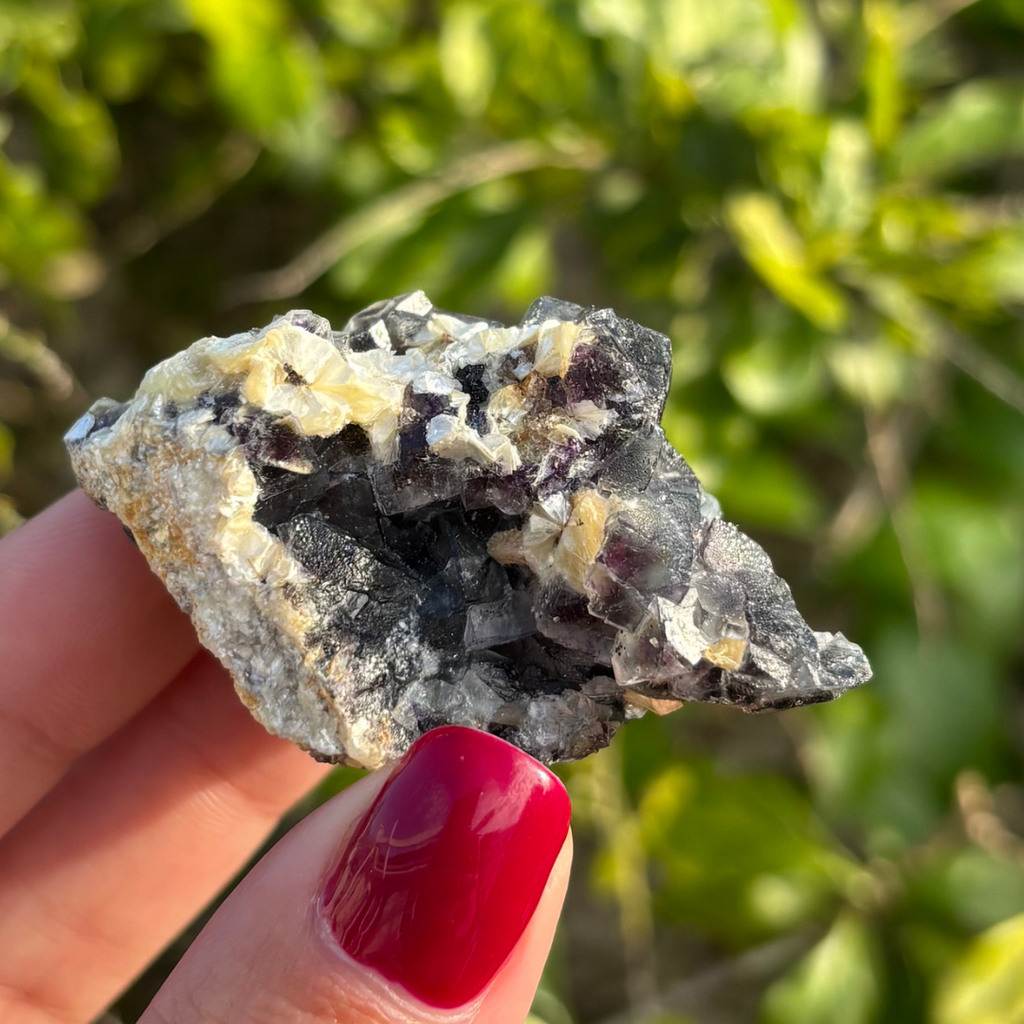Fluorite (Green & Purple) with Schorl & Muscovite Specimen