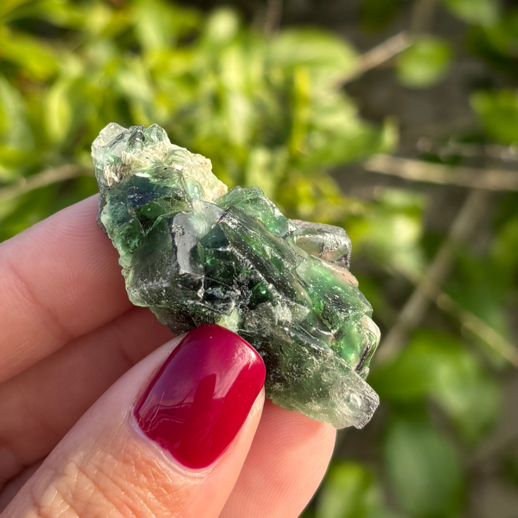 Fluorite (Green) with Schorl & Muscovite Specimen