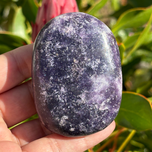 Lepidolite Palm Stone - Large