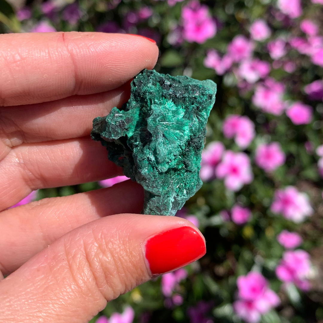 Natural Fibrous Velvet Malachite Specimen