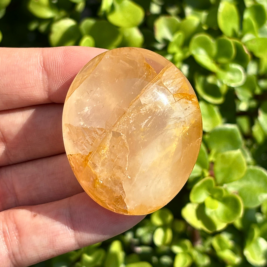 Golden Healer Hematoid Quartz Palm Stone