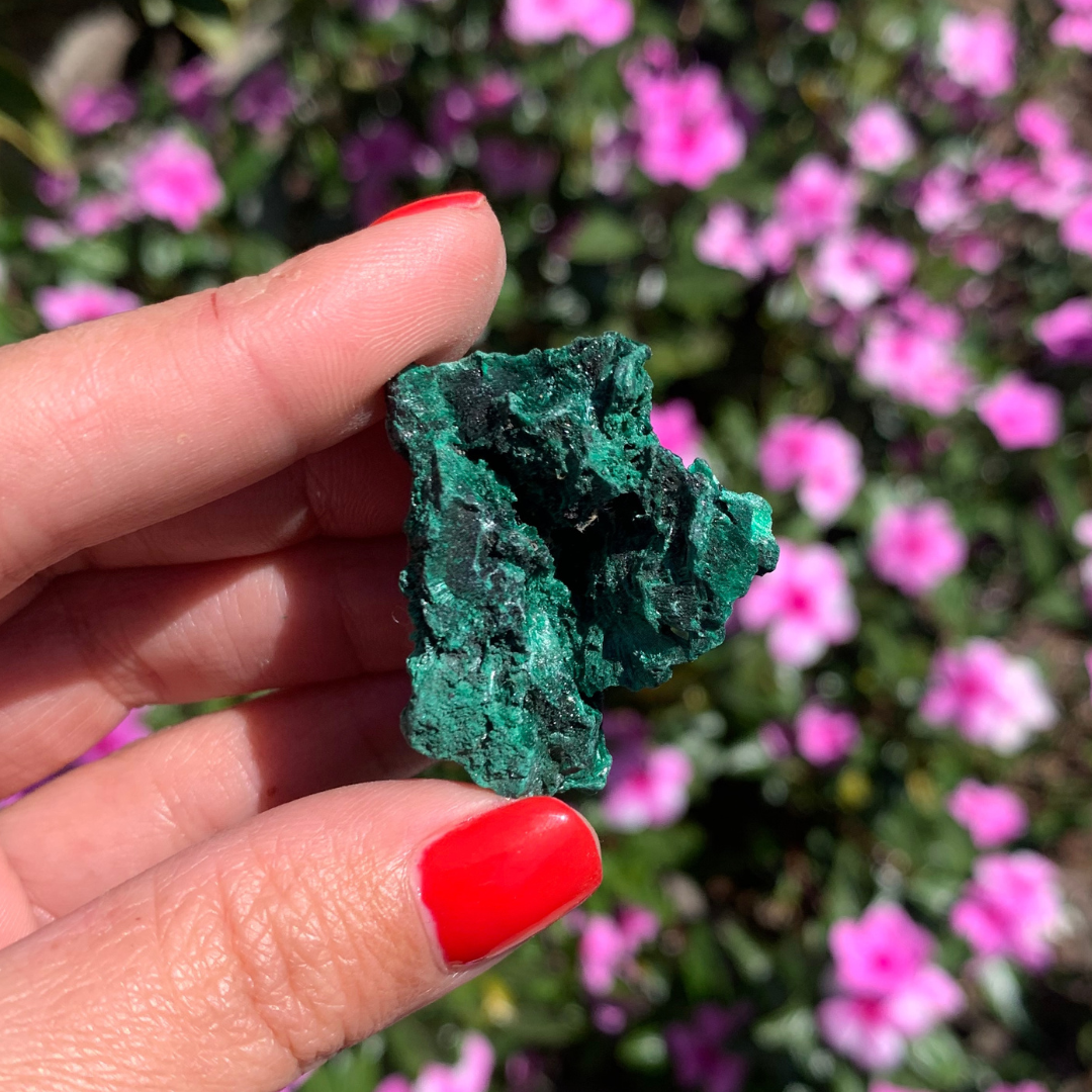 Natural Fibrous Velvet Malachite Specimen