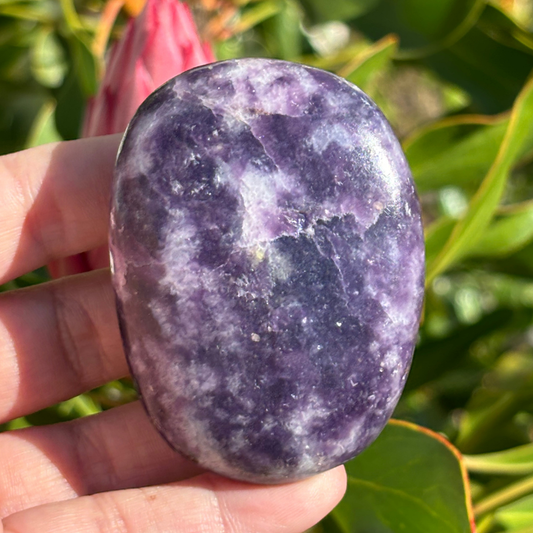 Lepidolite Palm Stone - Large