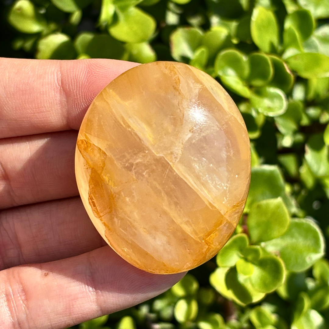Golden Healer Hematoid Quartz Palm Stone