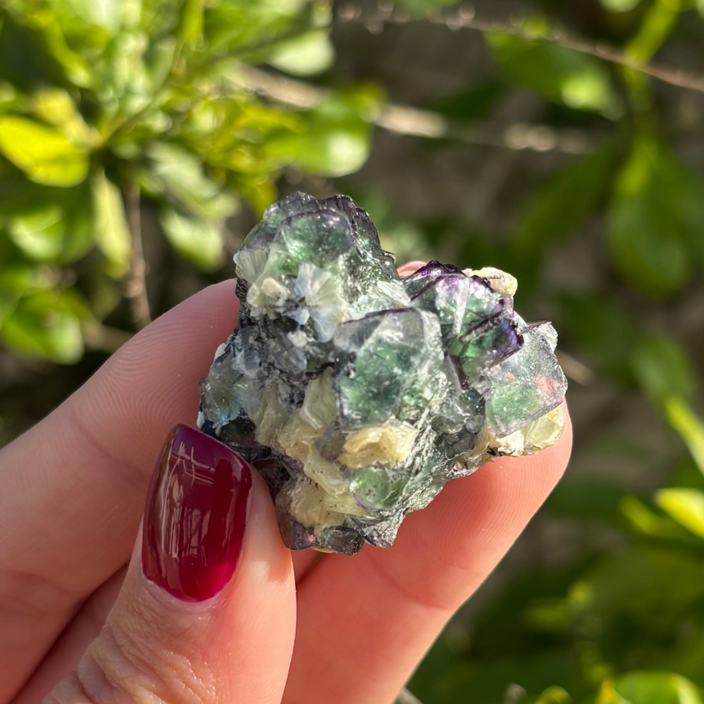 Fluorite (Green & Purple) with Schorl & Muscovite Specimen