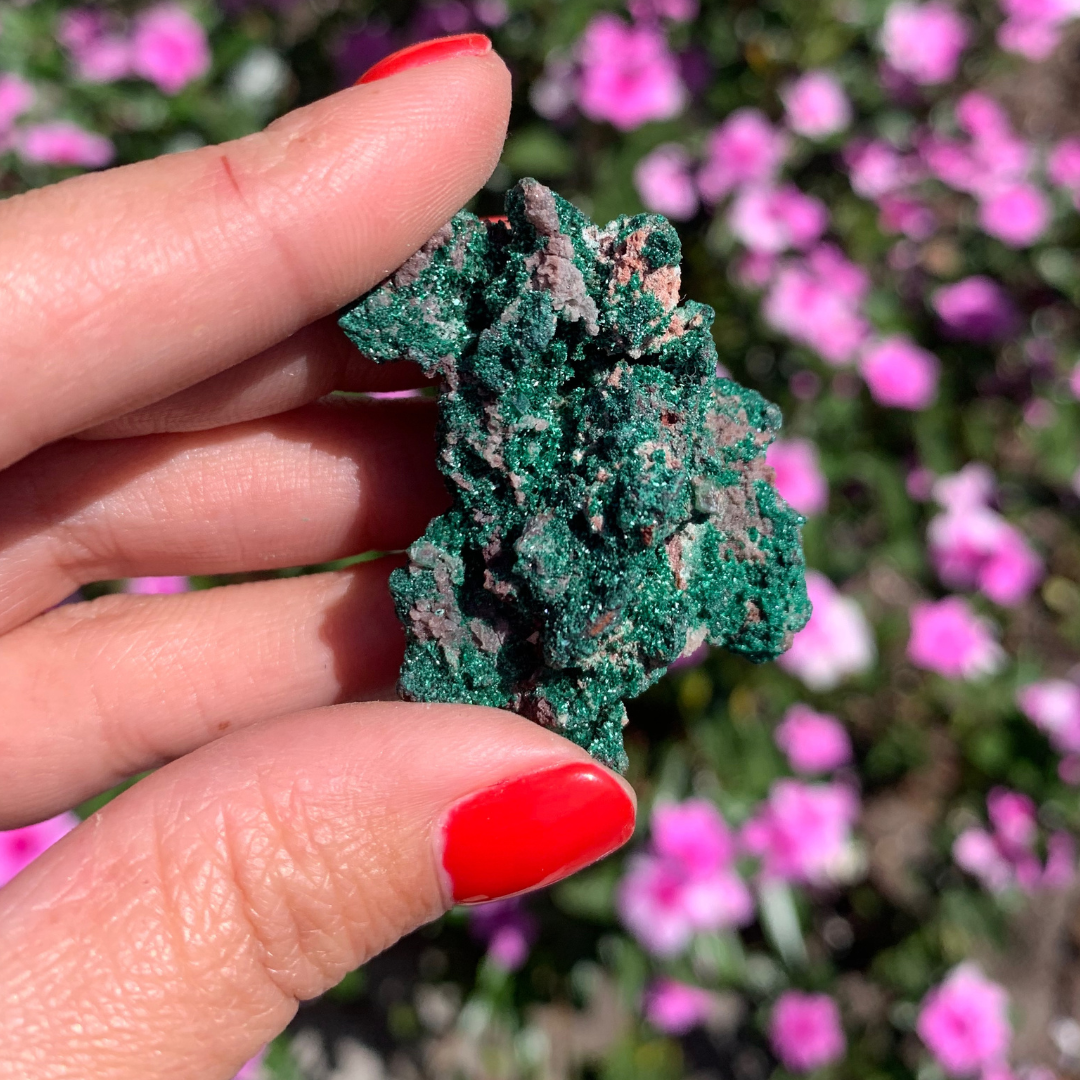 Natural Fibrous Velvet Malachite Specimen
