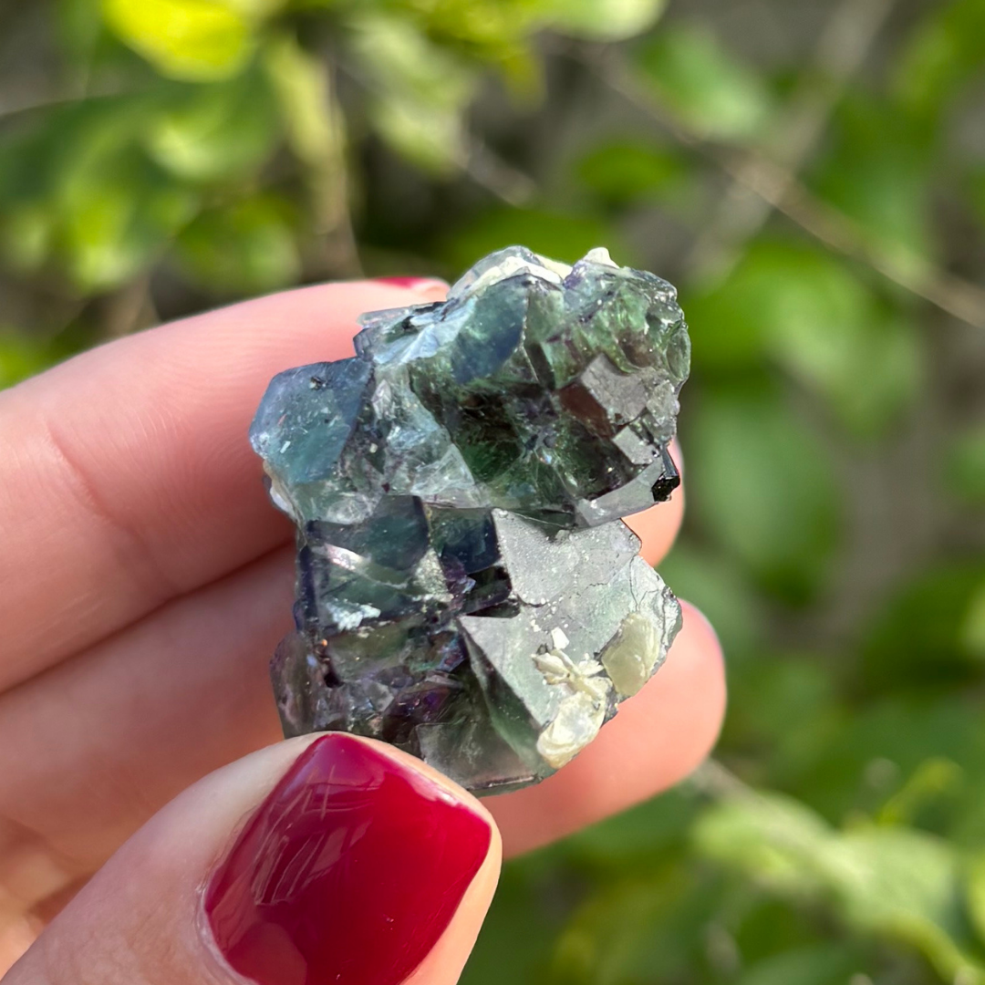 Fluorite (Green & Purple) with Schorl & Muscovite Specimen