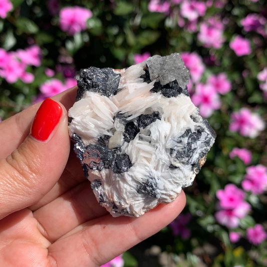 Baryte on Galena Cluster