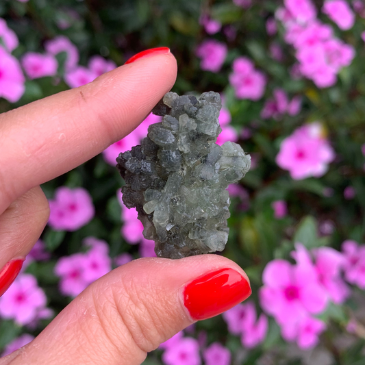 Green Prehnite and Epidote Cluster