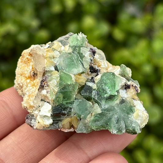 Green Fluorite, Schorl & Muscovite Specimen