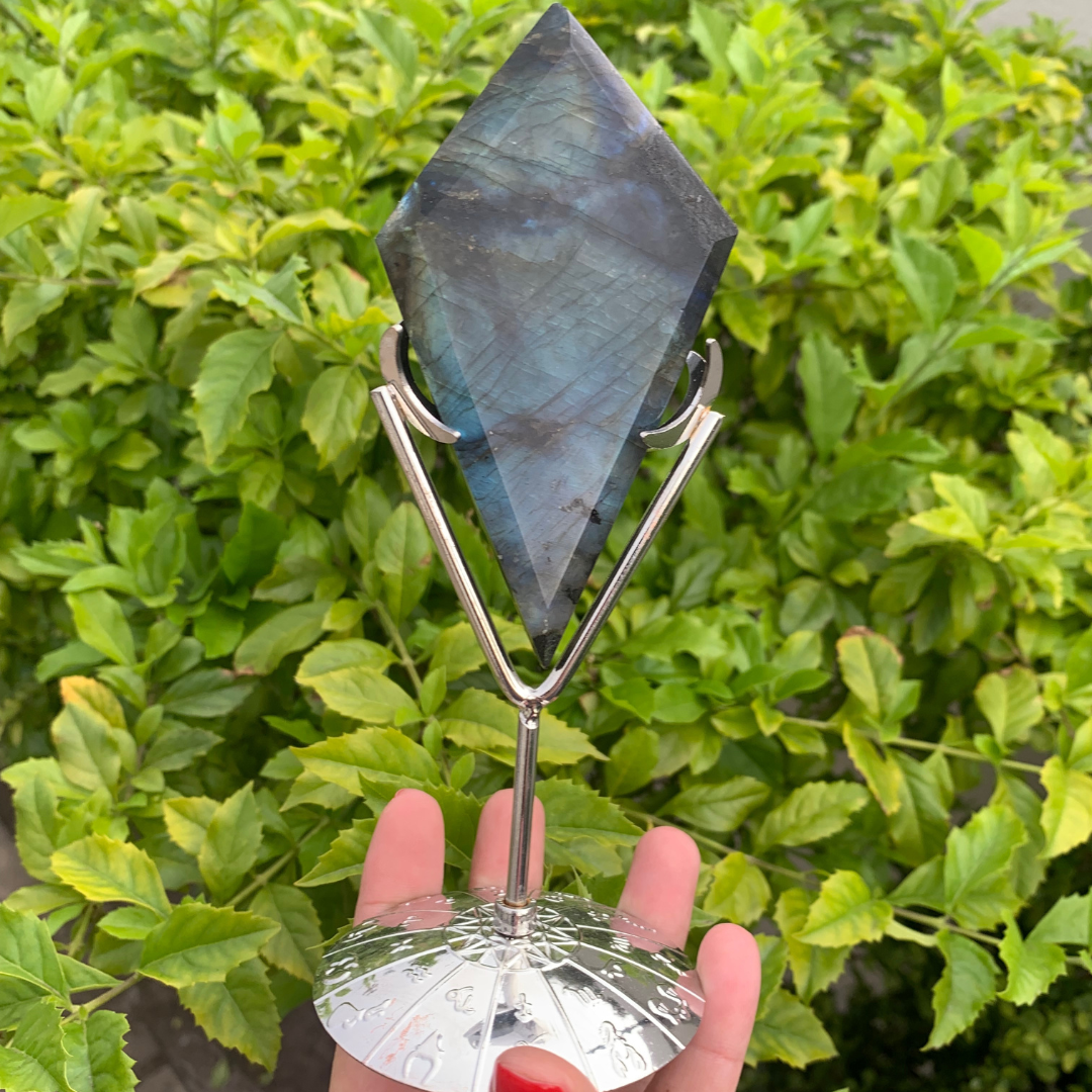Labradorite Polished Rhomboid with Stand