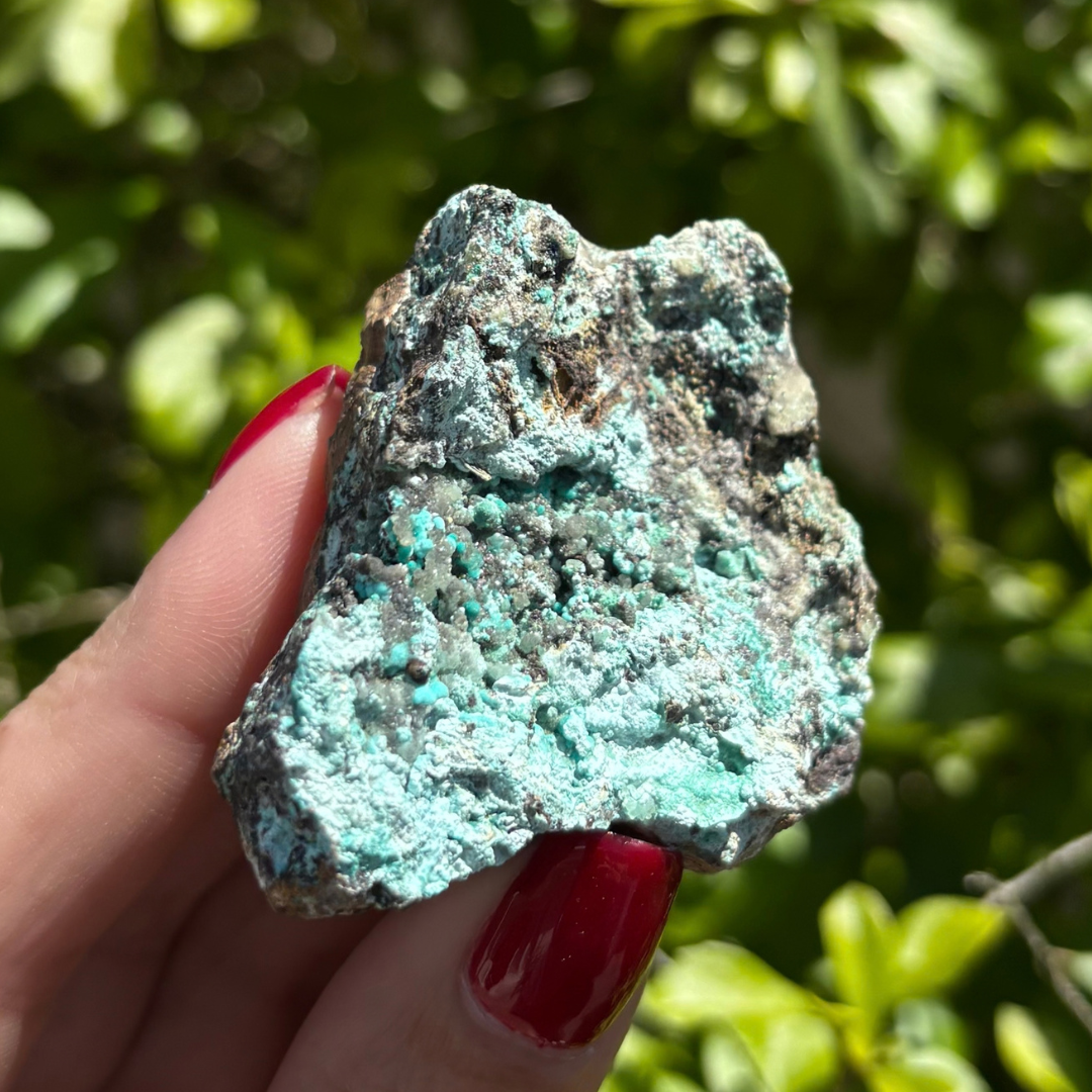 Gibbsite, Malachite, Calcite & Rosasite Specimen
