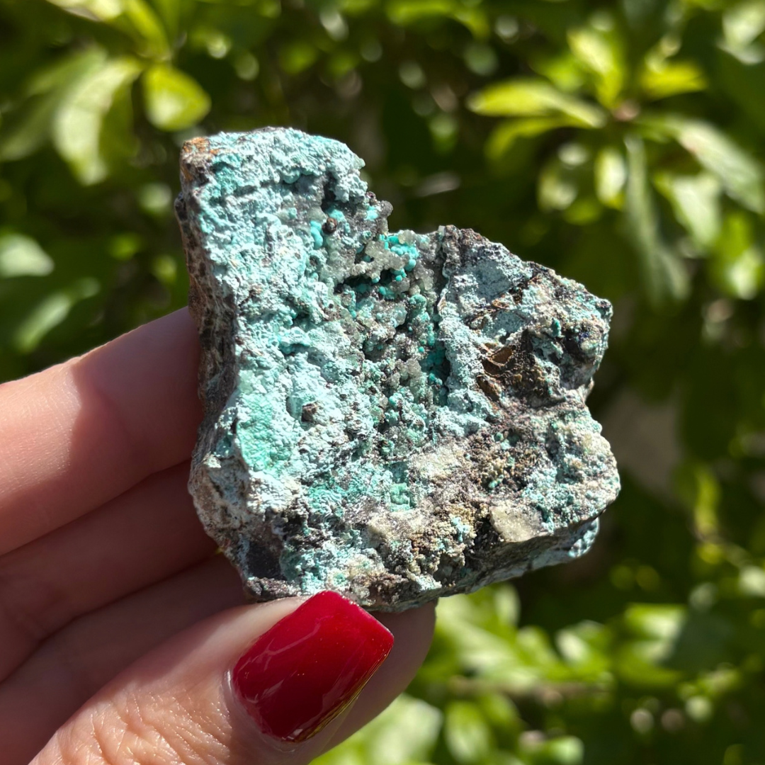 Gibbsite, Malachite, Calcite & Rosasite Specimen