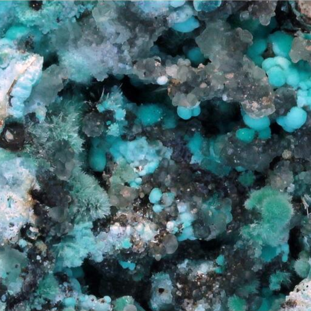 Gibbsite, Malachite, Calcite & Rosasite Specimen