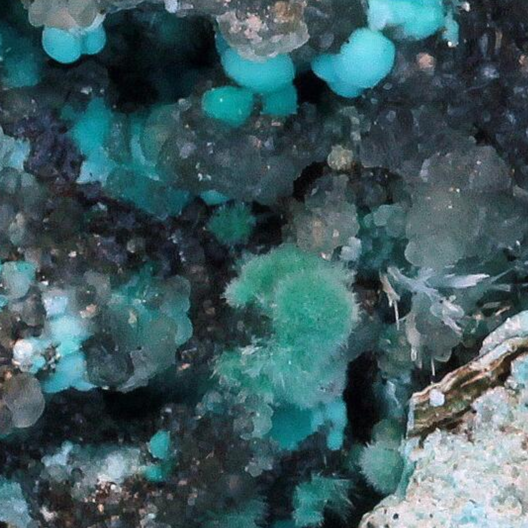 Gibbsite, Malachite, Calcite & Rosasite Specimen