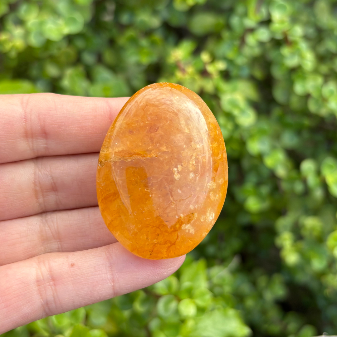 Golden Healer Hematoid Quartz Palm Stone
