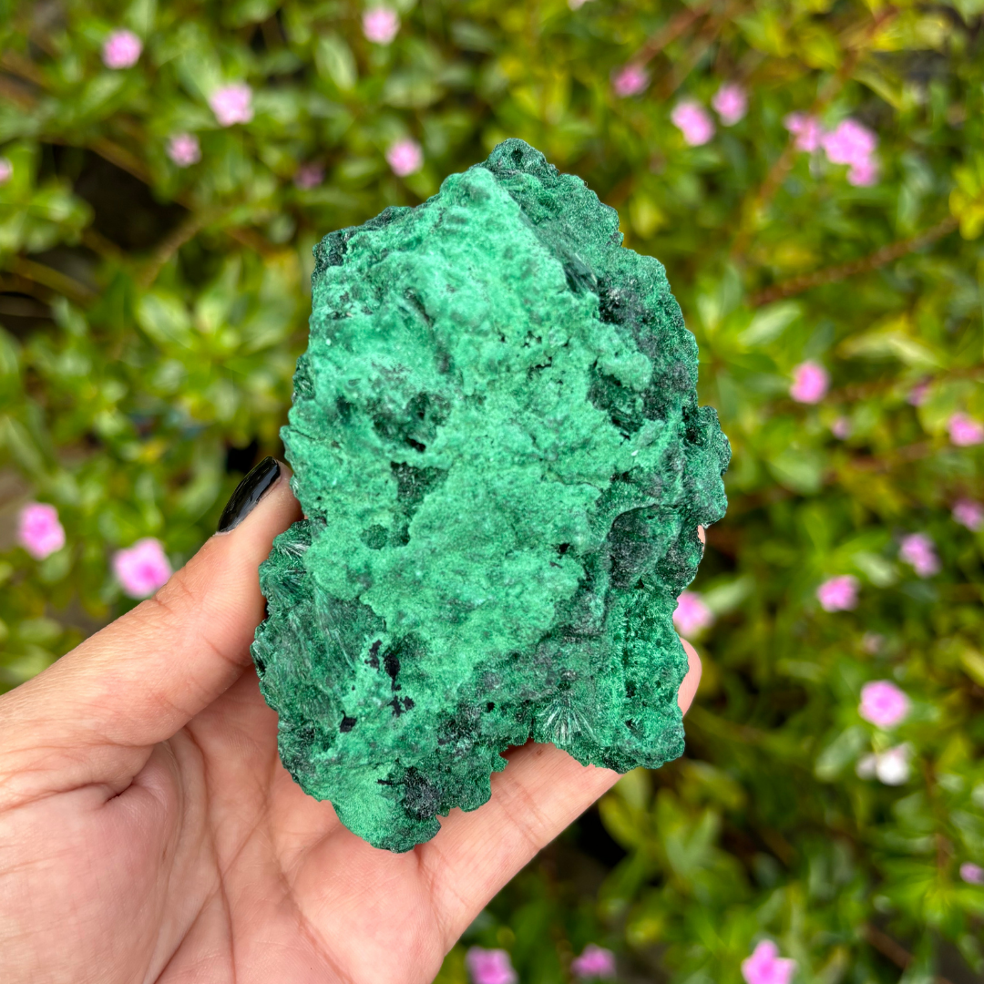 Natural Fibrous Velvet Malachite Specimen - Large