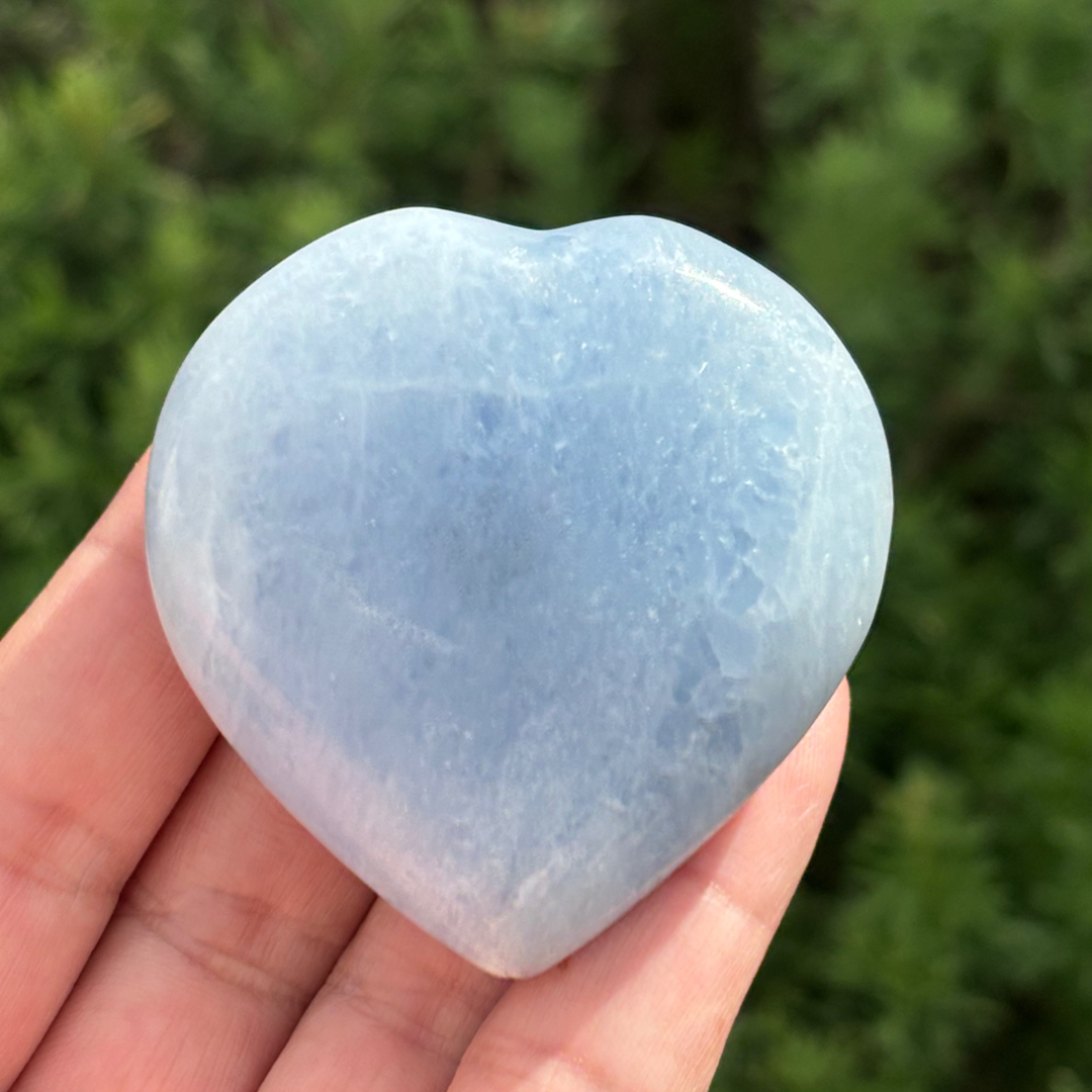 Blue Calcite Polished Heart