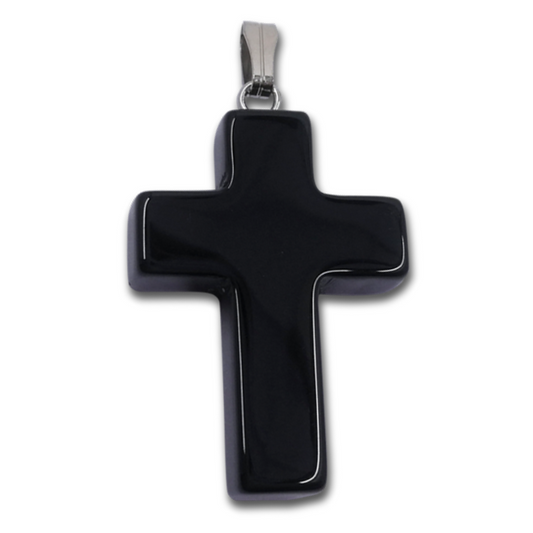 Black Obsidian Cross Pendant
