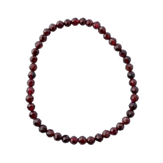 Garnet Faceted Bead Bracelet 4mm
