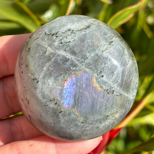 Labradorite Purple Pink Palm Stone