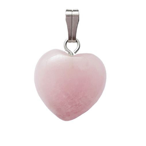 Rose Quartz Heart Pendant 20mm