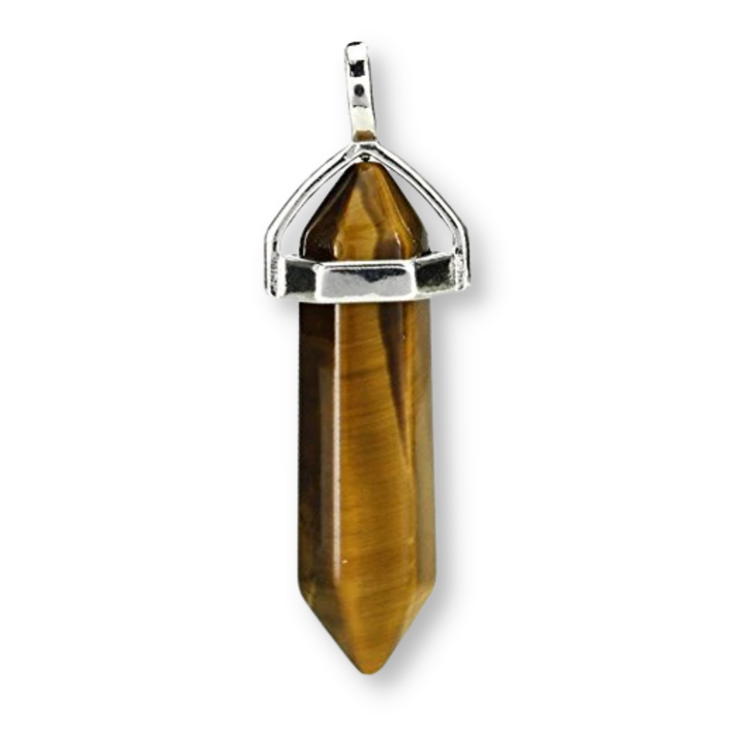 Tigers Eye Double Point Pendant