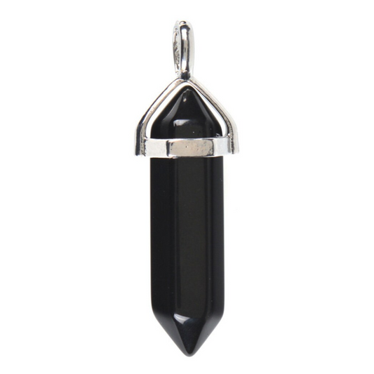 Black Agate Double Point Pendant
