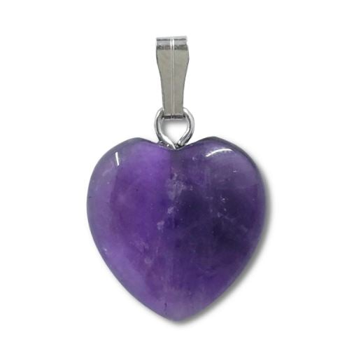 Amethyst Heart Pendant 15mm