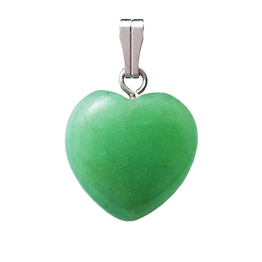 Green Aventurine Heart Pendant 15mm