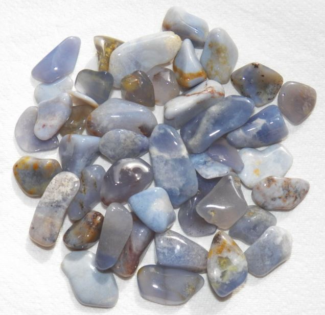 Blue Chalcedony Fancy Tumbled Stones