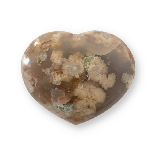 Flower Agate Polished Heart 310g