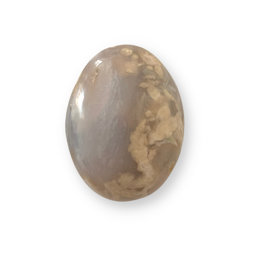 Flower Agate Polished Palm Stone 157g