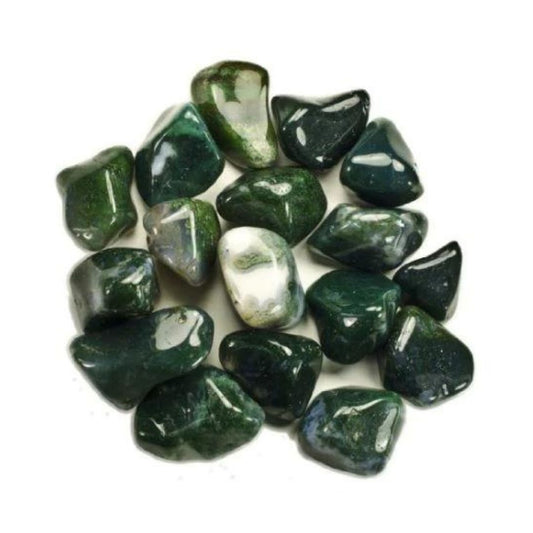 Green Moss Agate Tumbled Stones