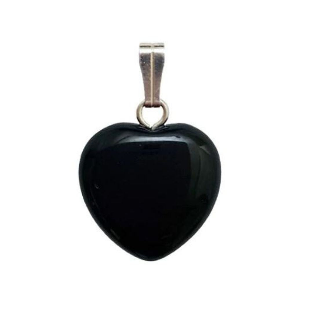 Black Obsidian Heart Pendant 15mm