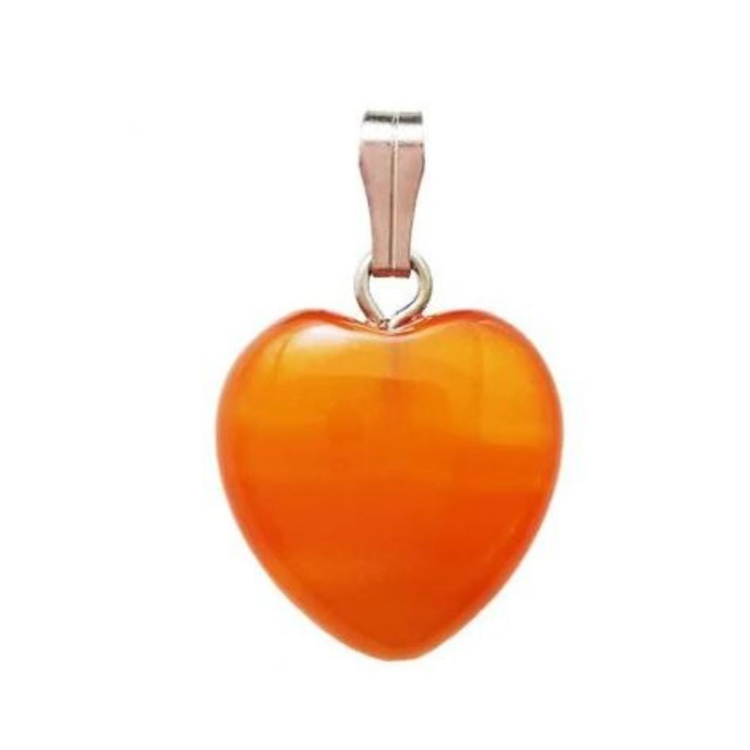 Carnelian Heart Pendant 15mm