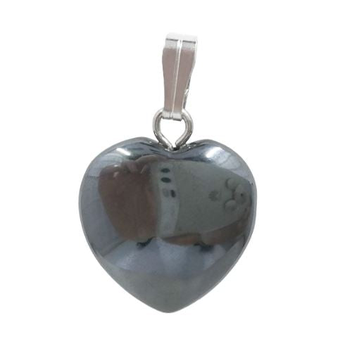 Hematite Heart Pendant 15mm
