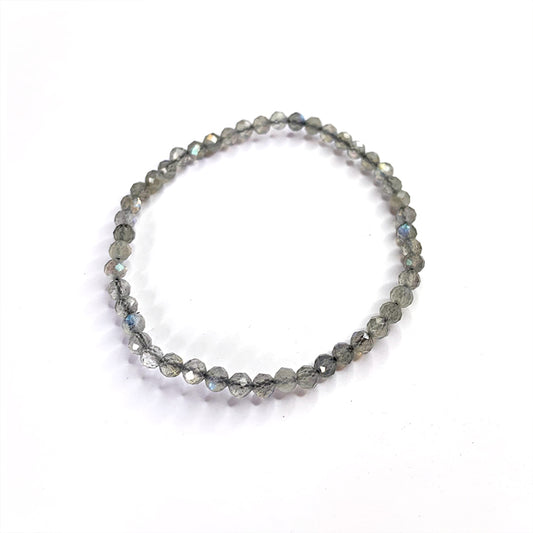 Labradorite Faceted Bead Bracelet 4mm