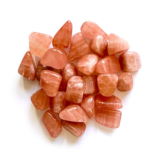 Pink / Red Calcite Tumbled Stones A Grade
