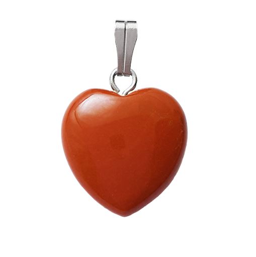 Red Jasper Heart Pendant 15mm