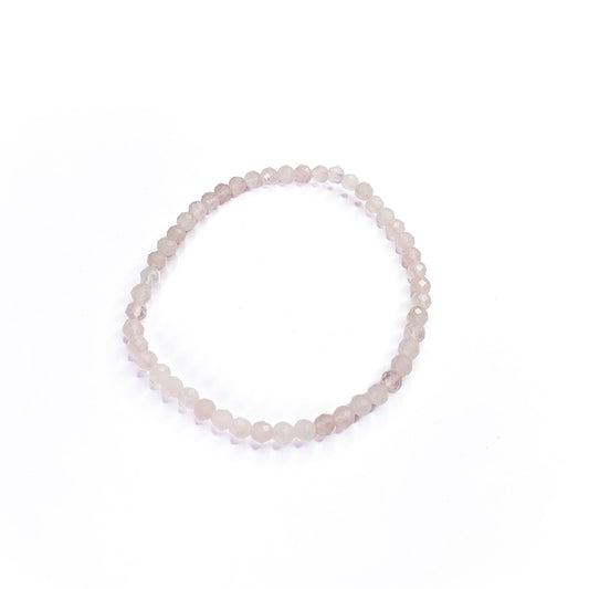 Rose Quartz Faceted Bead Bracelet 4mm