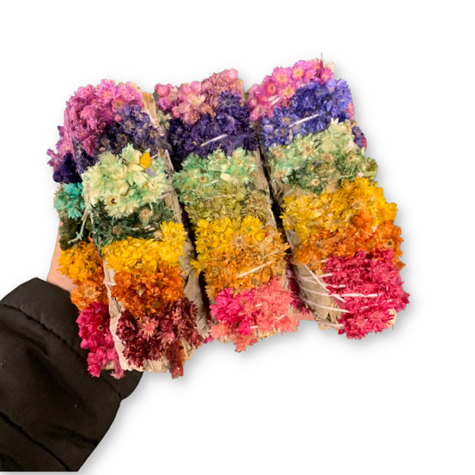 Chakra Flower White Sage Bundle (Smudge Stick)