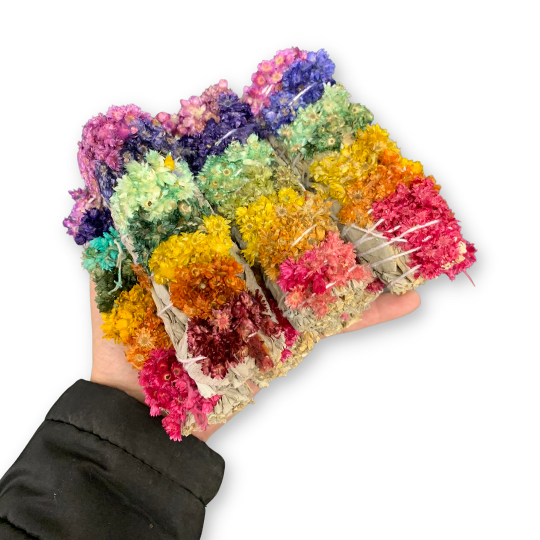 Chakra Flower White Sage Bundle (Smudge Stick)