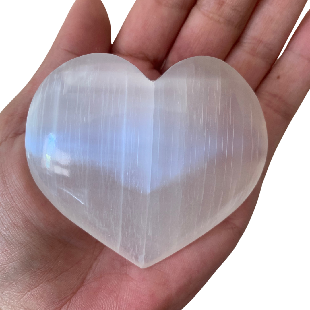 Selenite Heart Large